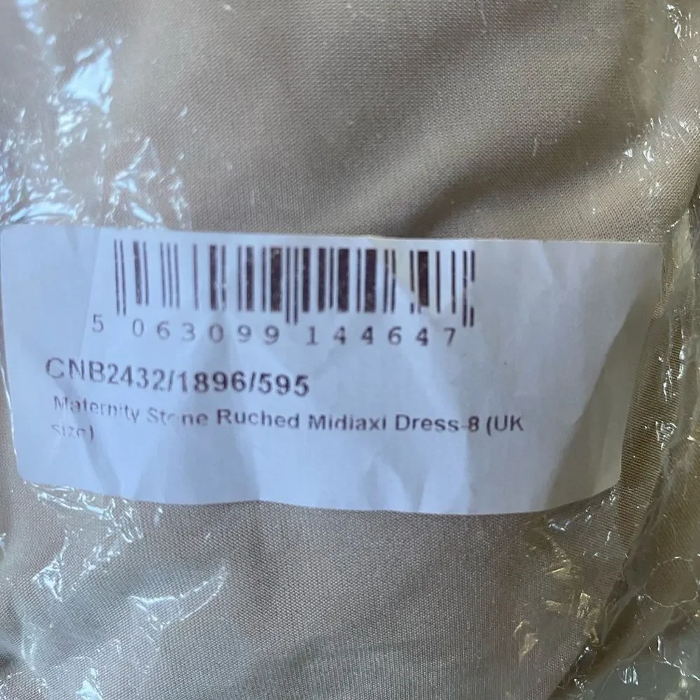 Pretty Little Things Maternity Stone Ruched Midaxi Dress Khaki Color 4 NWT in Pk